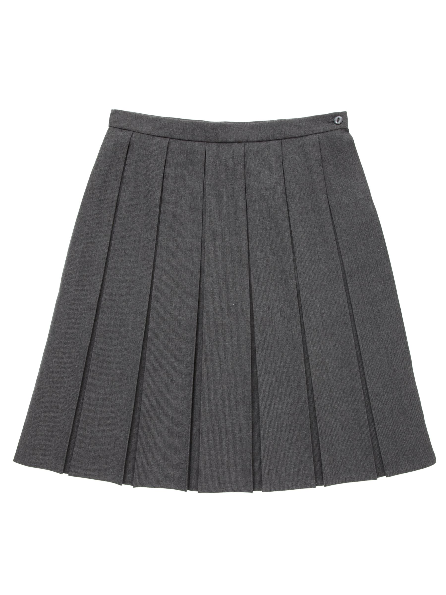Buy Girls' School Box Pleat Skirt, Grey | John Lewis
