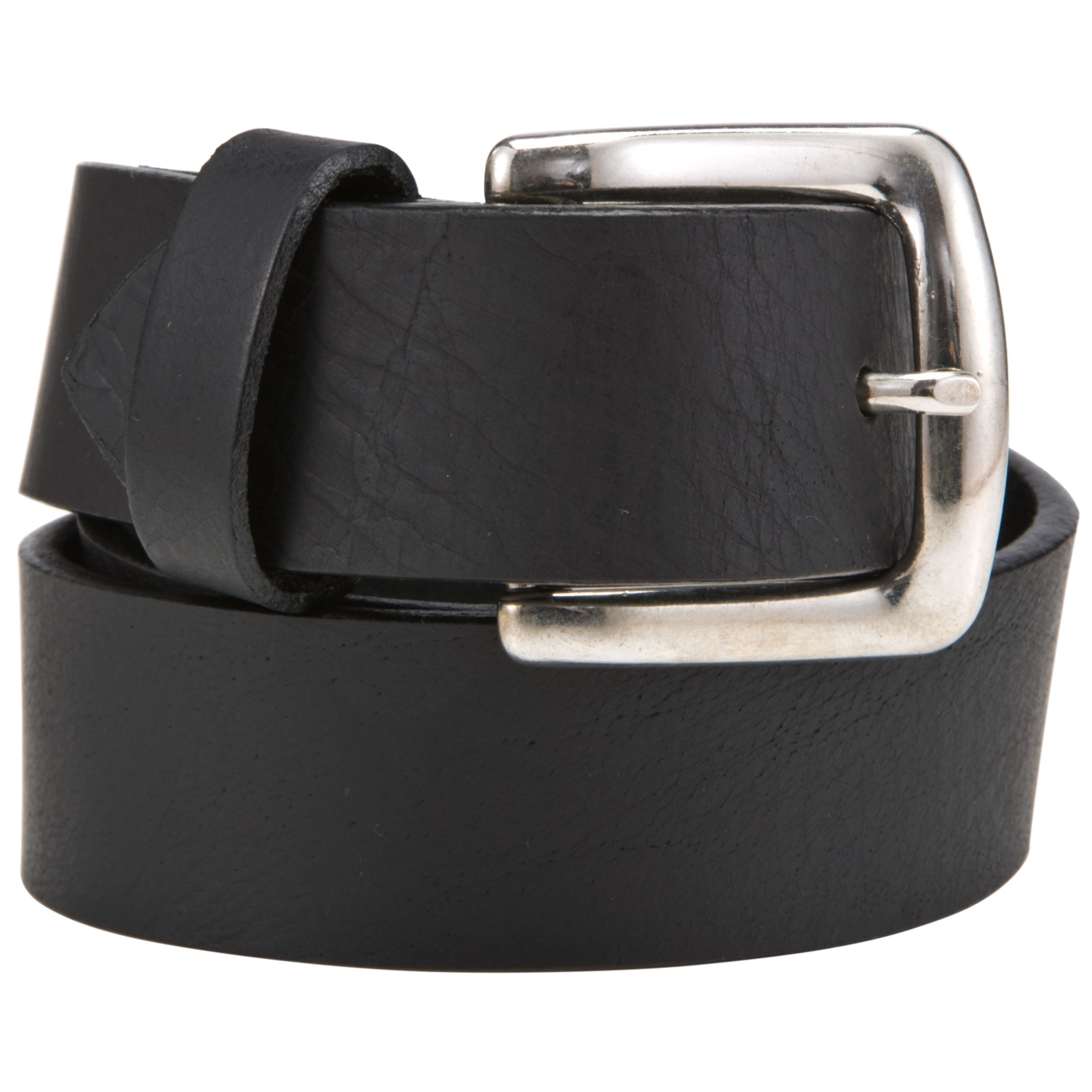 John Lewis Boy Leather Belt, Black, S/M