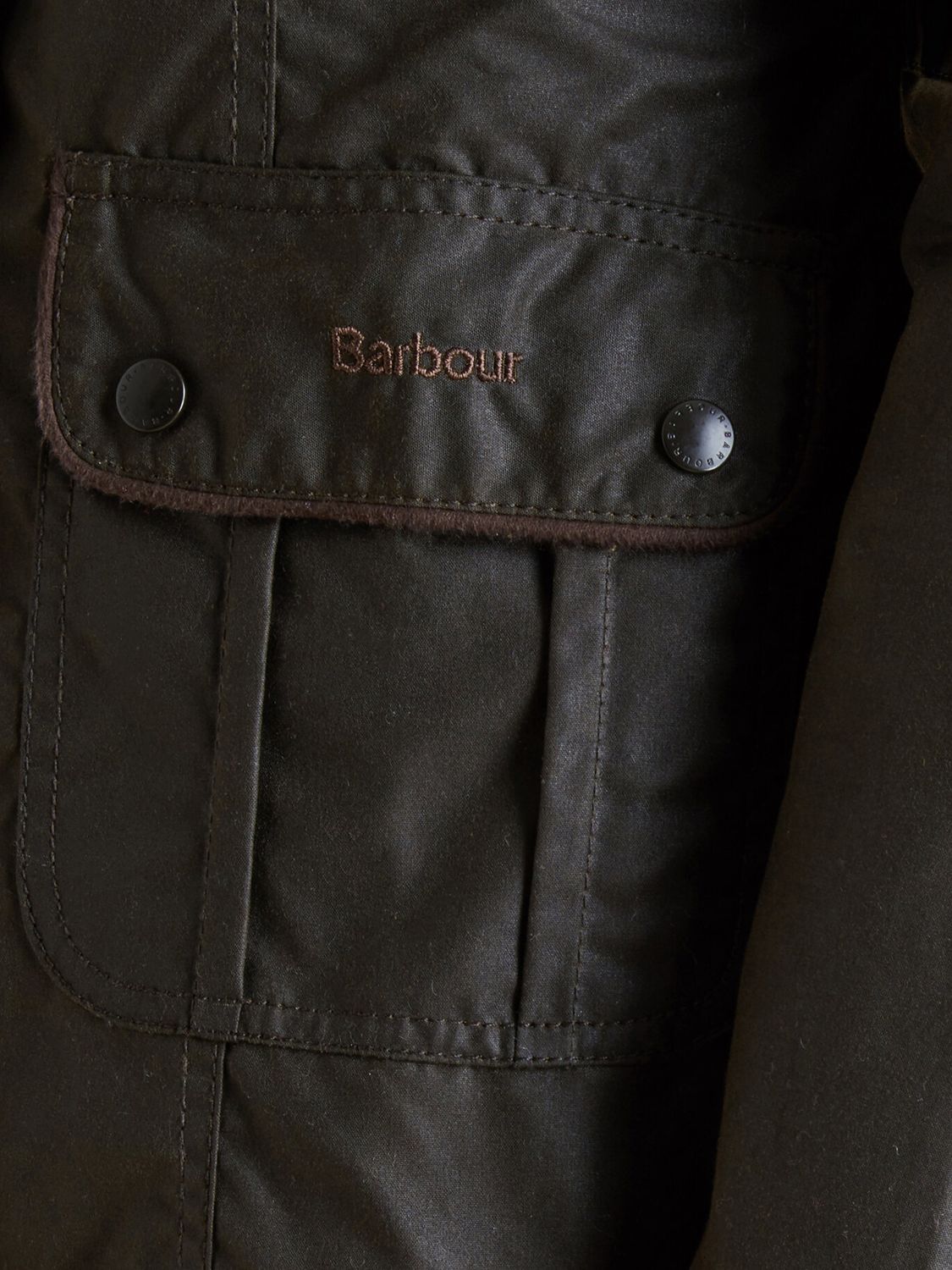 Barbour Utility Waxed Jacket, Olive at John Lewis & Partners