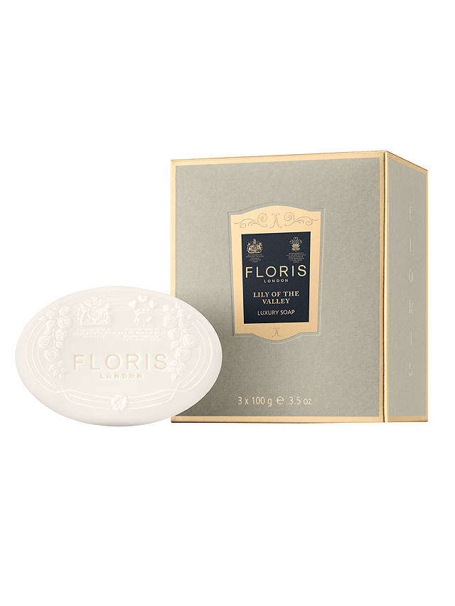 Floris Lily of the Valley Luxury Soap Set, 3 x 100g