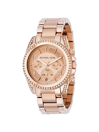 Michael Kors MK5263 Women's Blair Chronograph Stainless Steel Bracelet Strap Watch, Rose Gold