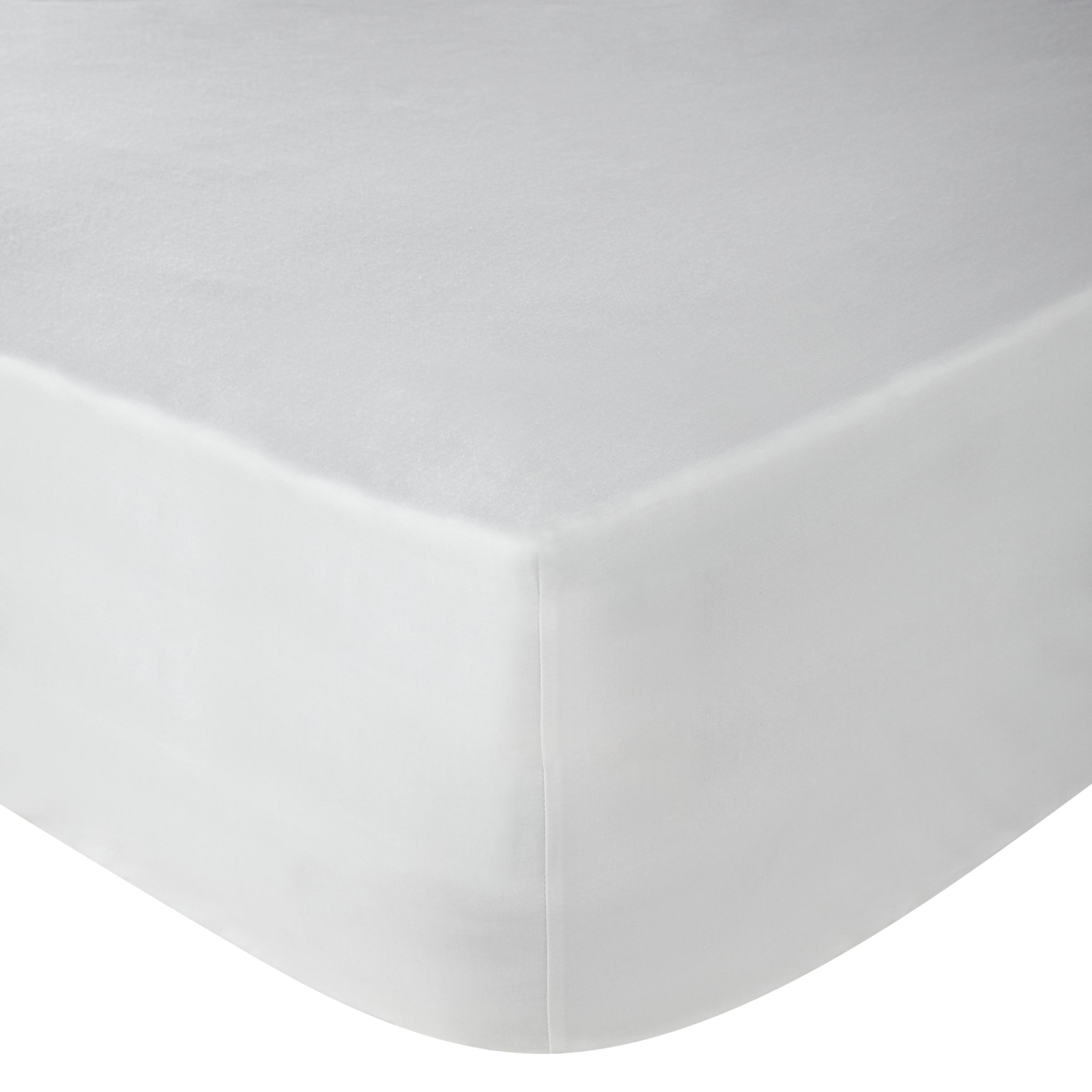 John Lewis Crisp & Fresh 200 Thread Count Egyptian Cotton Fitted Sheet, White, Double