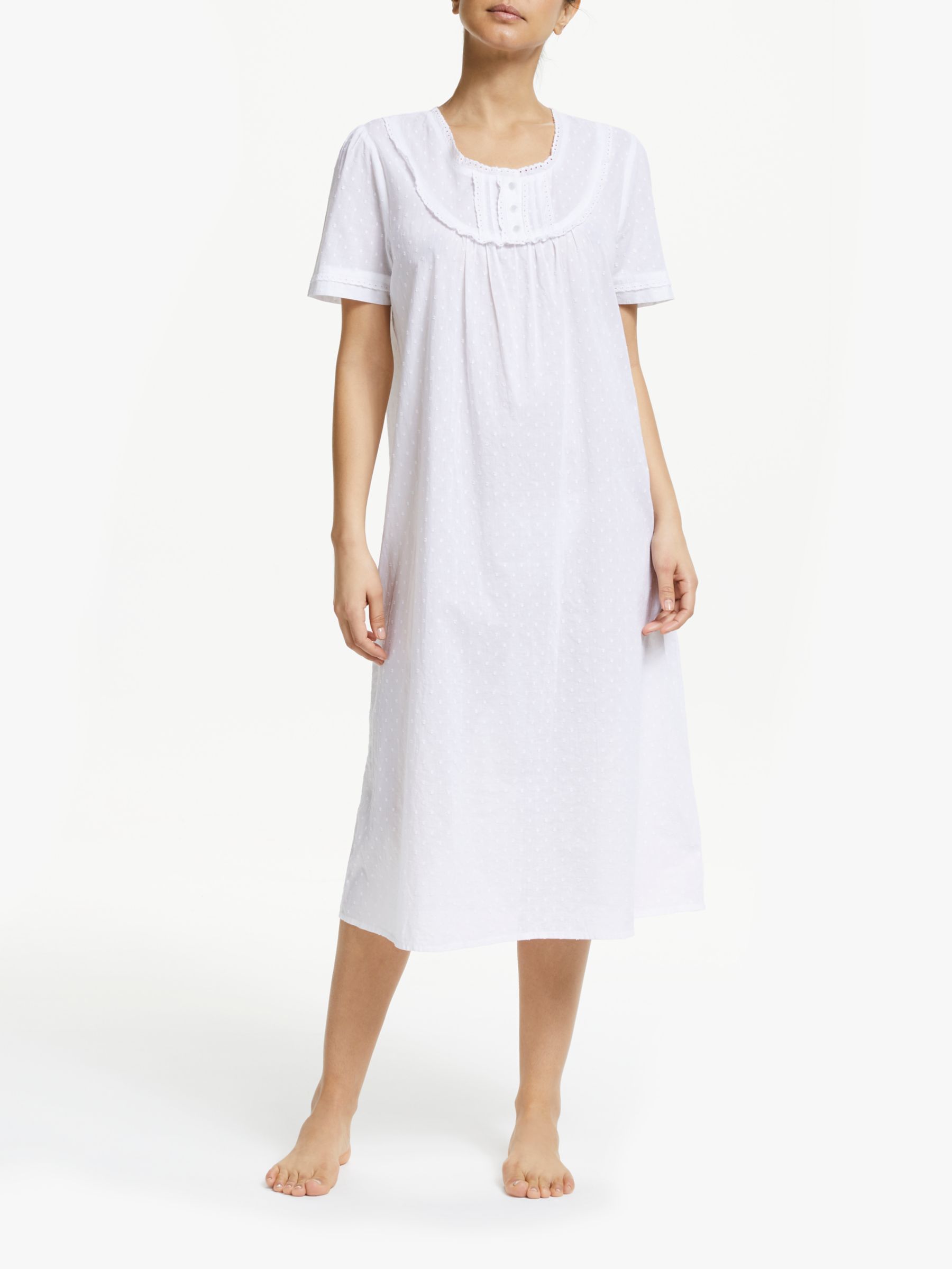 John Lewis & Partners Pilli Cotton Nightdress, White