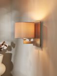 Astro Olan Wall Light with Silk Shade, Nickel/Oyster