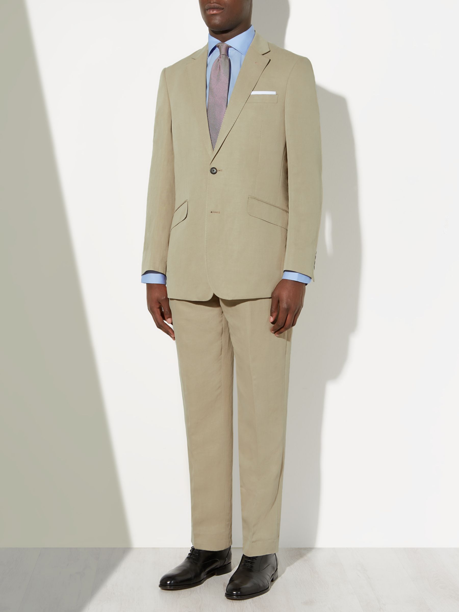 John Lewis & Partners Silk and Linen Suit Trousers, Stone at John Lewis ...