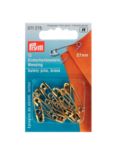 Prym Safety Pins, Brass, 27mm, Pack of 12