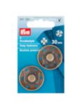 Prym Sew-On Snap Fasteners, 30mm, Pack of 2, Antique Brass