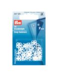 Prym Sew-On Square Plastic Snap Fasteners, 9mm, Pack of 15, White