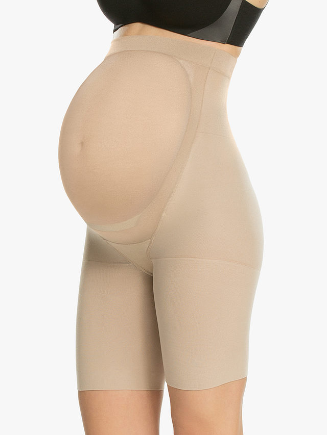 Spanx Power Mama Maternity Mid-Thigh Shaper Shorts, Nude, S