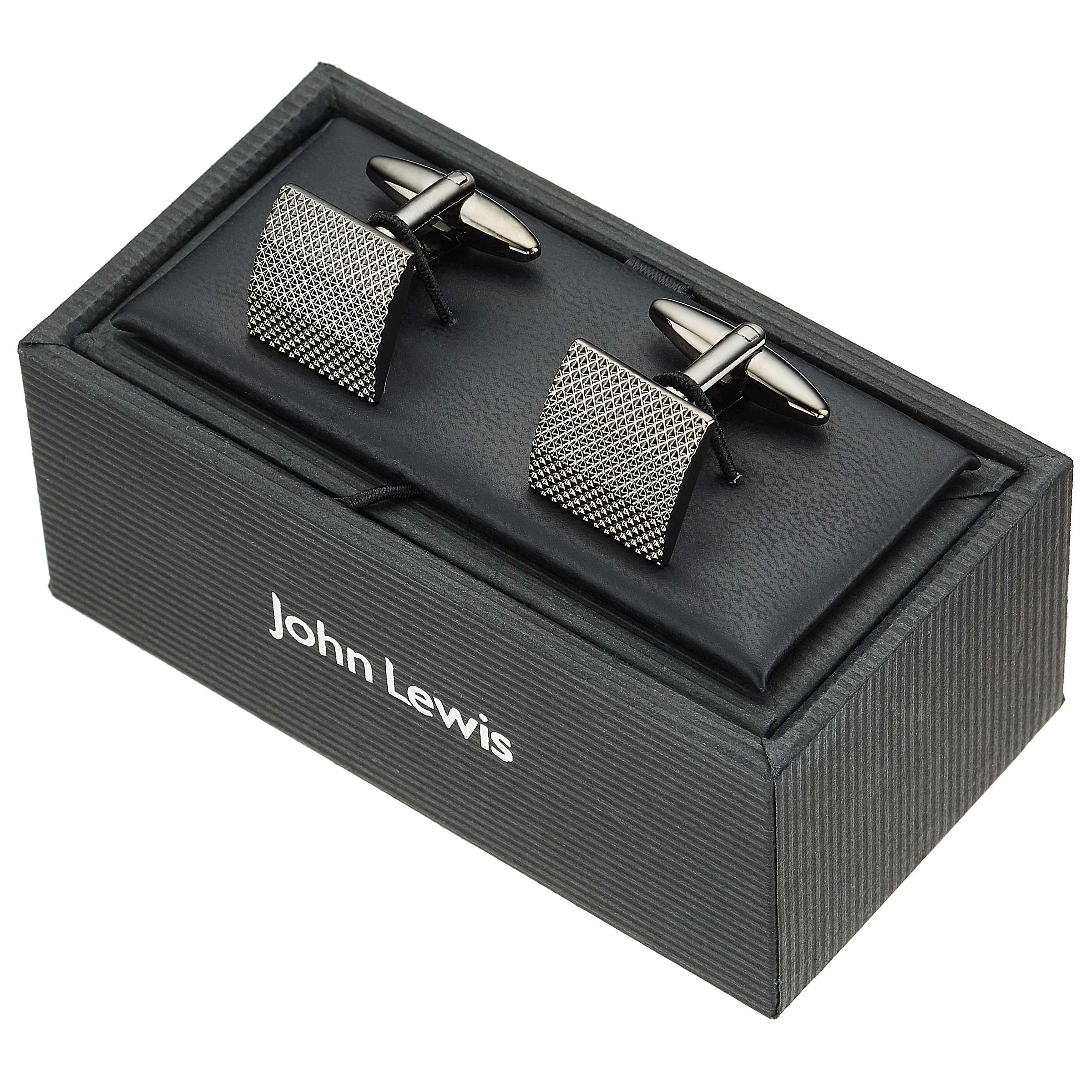 Buy John Lewis Textured Square Cufflinks, Grey Online at johnlewis.com