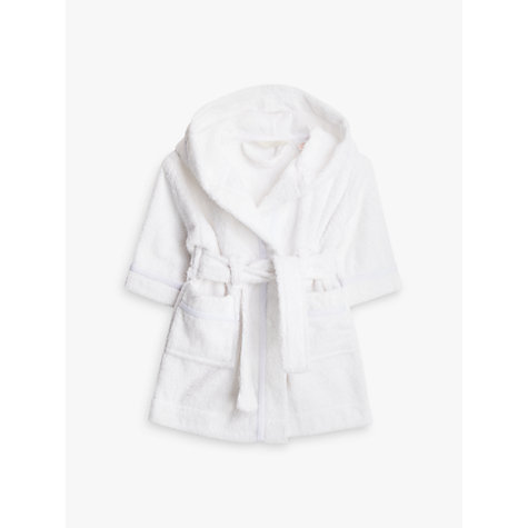 Buy John Lewis Baby Towelling Robe, White | John Lewis