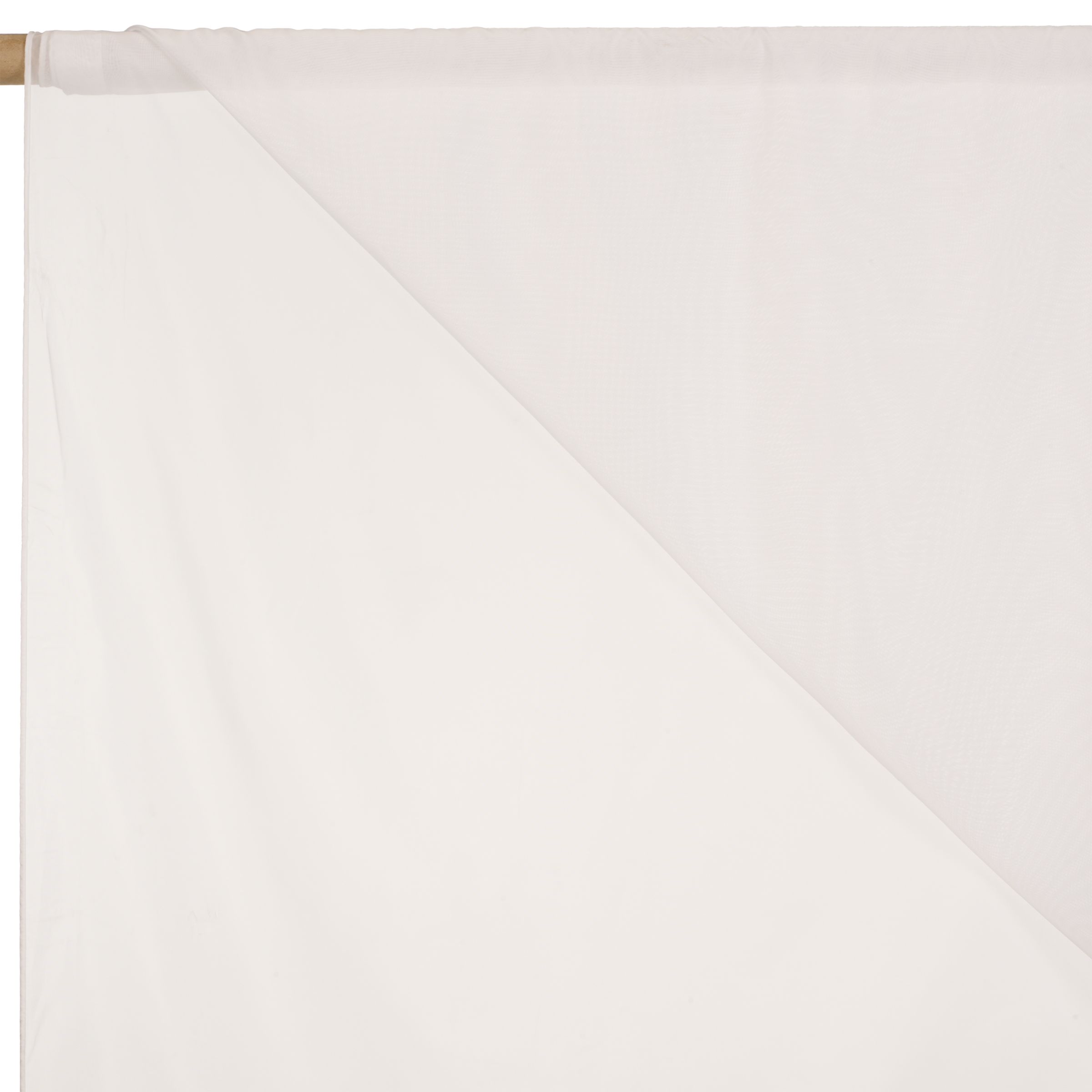 John Lewis Penang Slot Head Voile Fabric, White, Drop 153cm