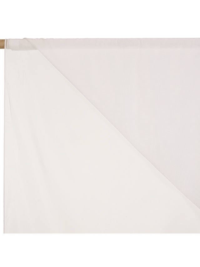 John Lewis Penang Slot Head Voile Fabric, White, Drop 114cm