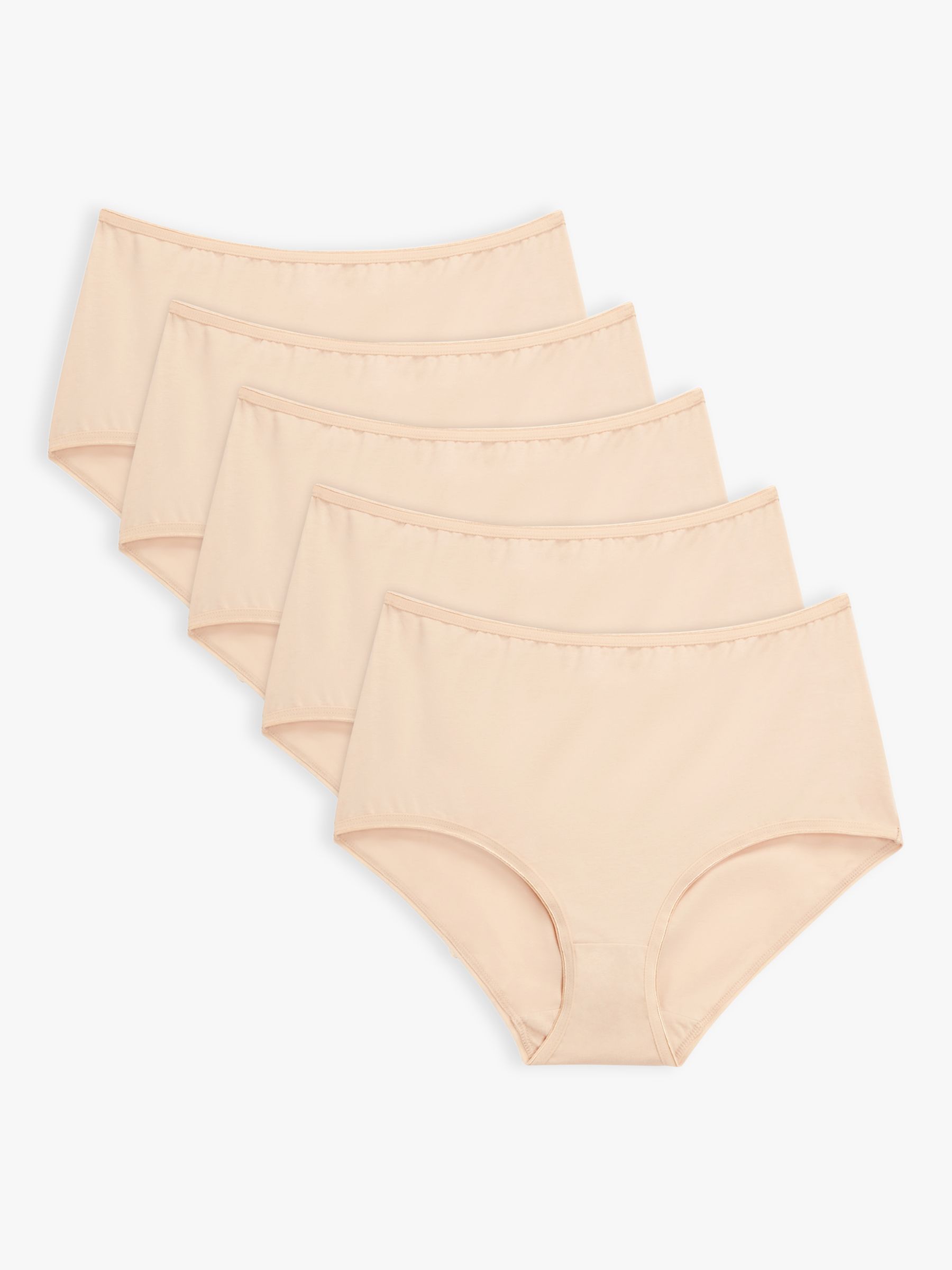 John Lewis ANYDAY Cotton Full Briefs, Pack of 5, Almond, 10