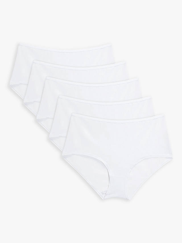 John Lewis ANYDAY Cotton Full Briefs, Pack of 5, White