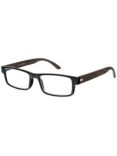 Magnif Eyes Unisex Average Fit Ready Readers Oakland Glasses, Ebony