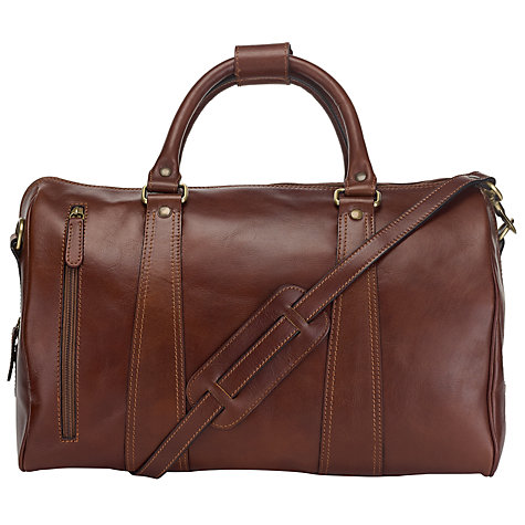 Buy John Lewis Made in Italy Leather Holdall, Brown | John Lewis
