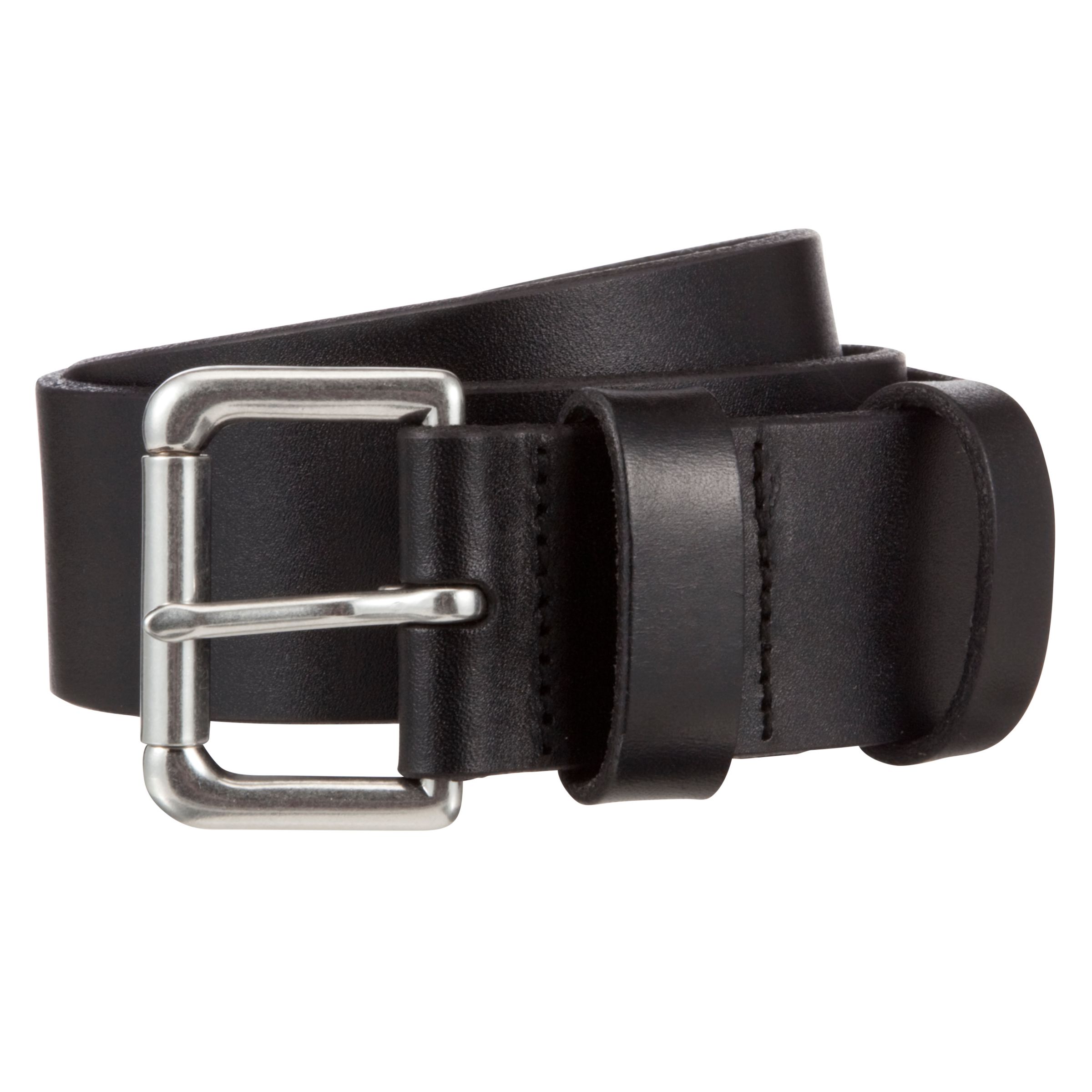 Polo Ralph Lauren Leather Roller Buckle Belt, Black at John Lewis & Partners