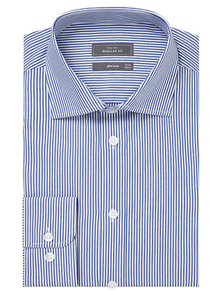John Lewis & Partners Bengal Stripe Regular Fit Shirt, Navy