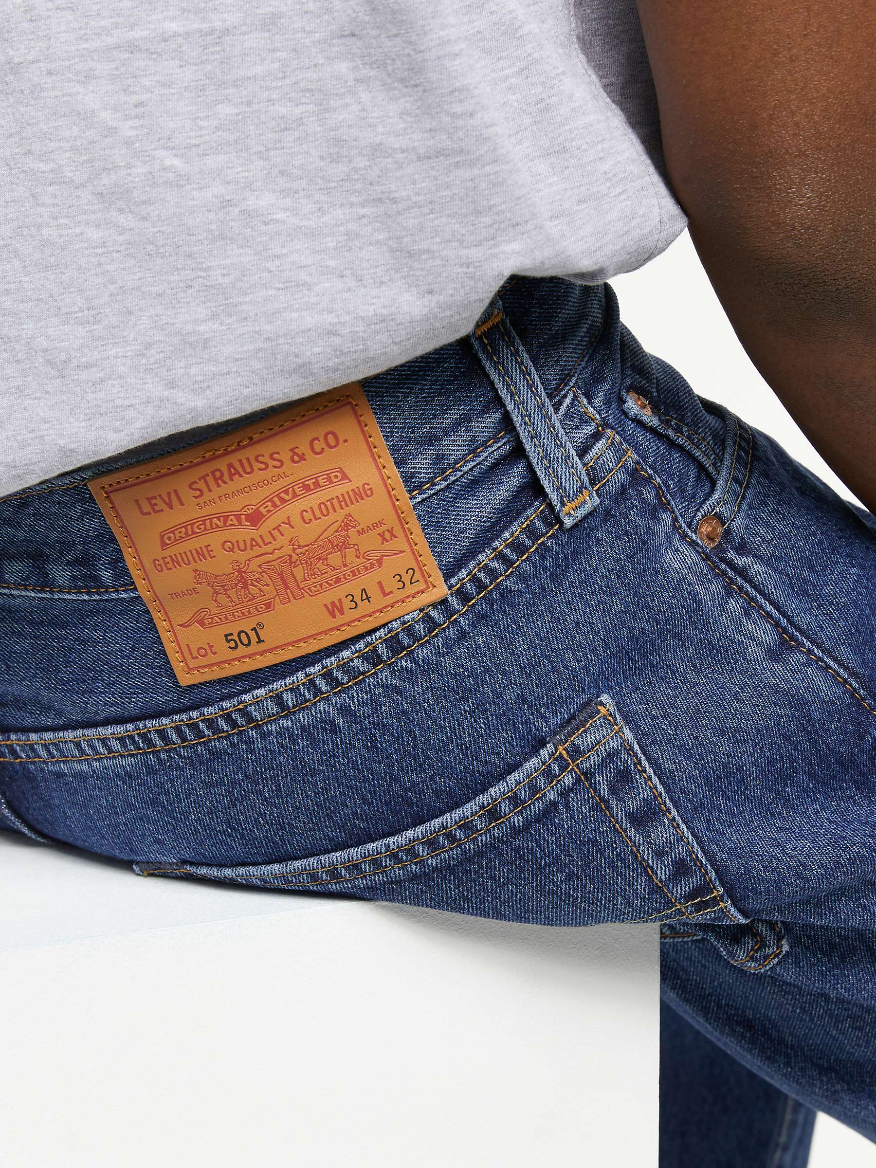 Buy Levi's 501 Original Straight Jeans, Stonewash Online at johnlewis.com