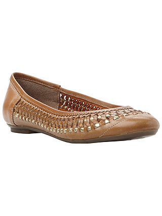 Dune Moren Woven Leather Round Toe Pumps, Tan