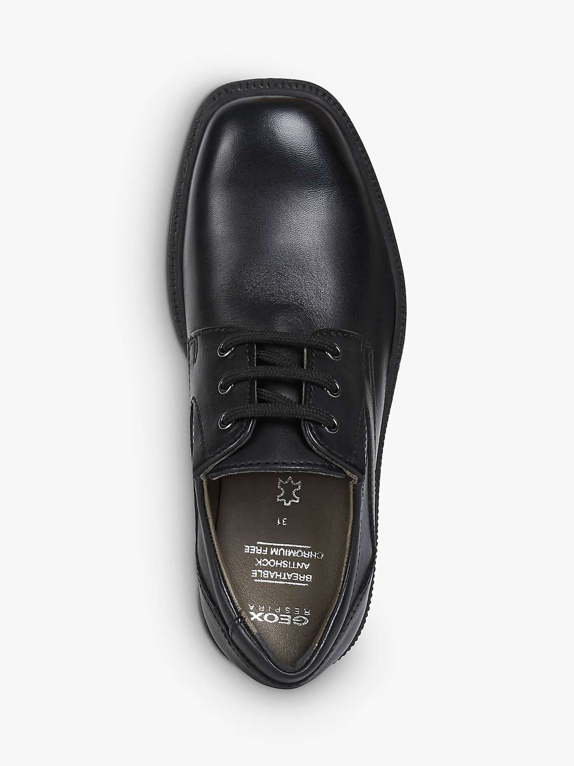 Geox Kids' Federico Laced Shoes, Black at John Lewis & Partners
