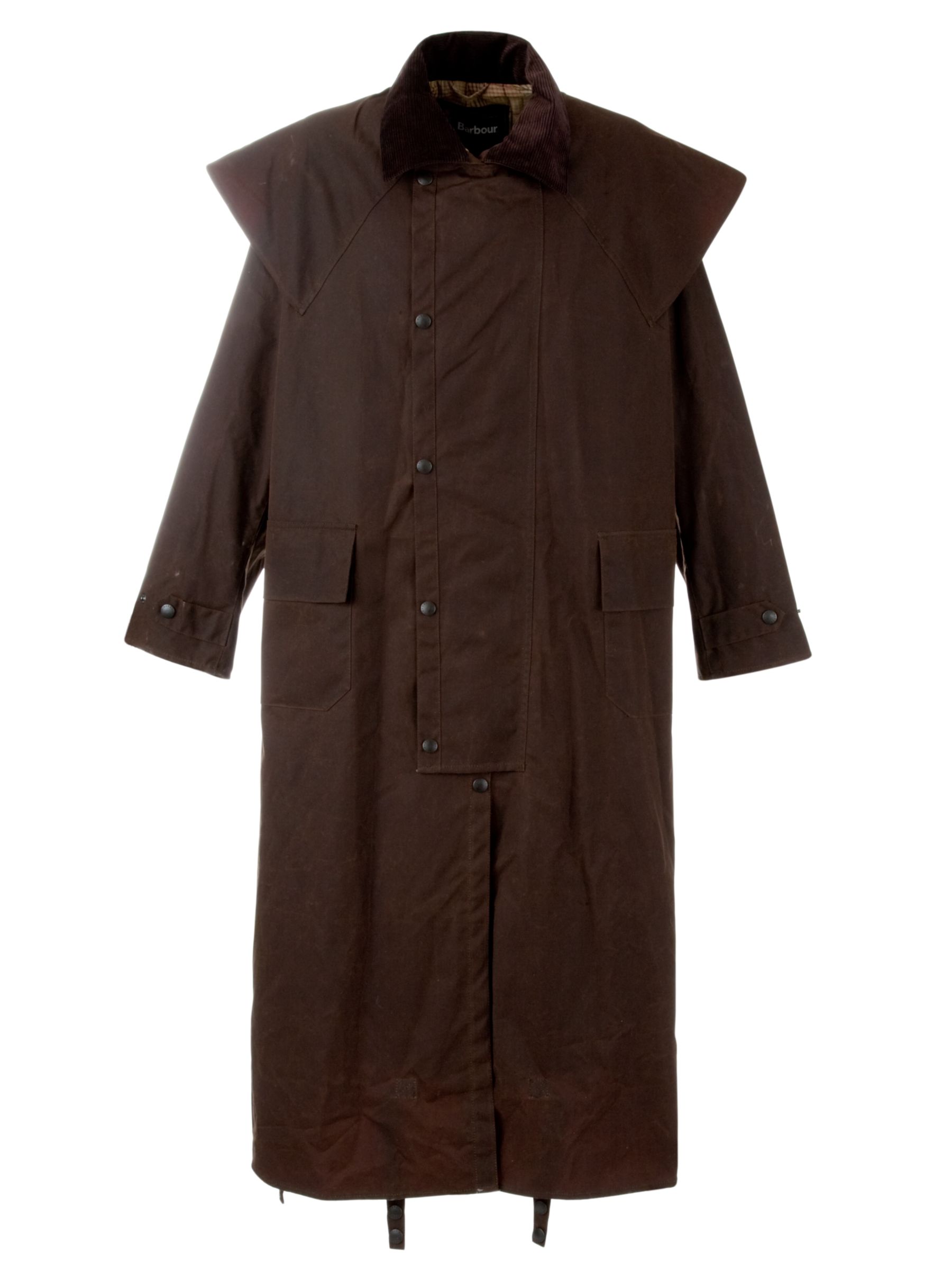 barbour mens stockman long wax coat