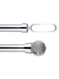 John Lewis Chrome Curtain Pole Range, Dia.28mm, Silver