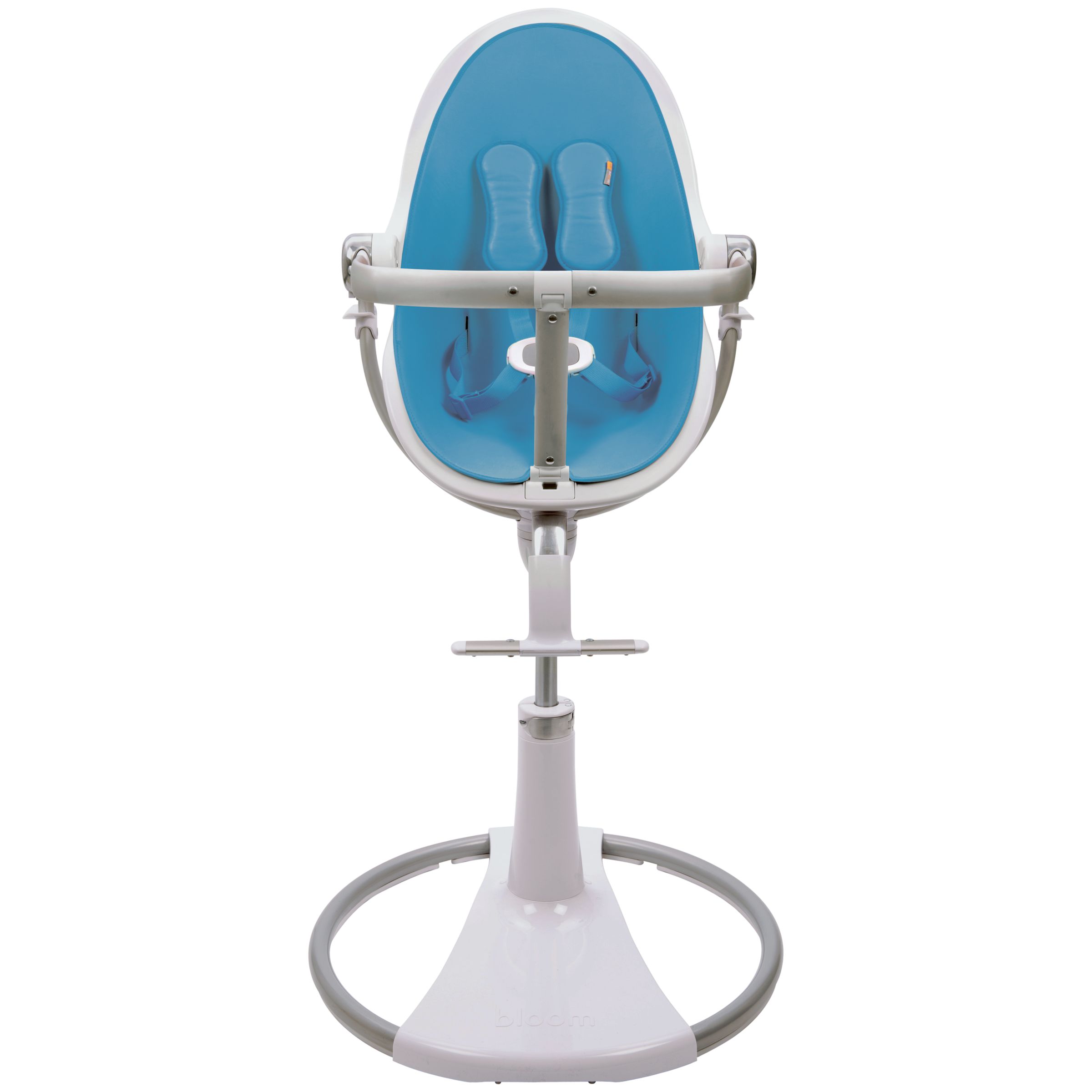 bloom Fresco Chrome Contemporary Leatherette Baby Chair, White, Bermuda Blue