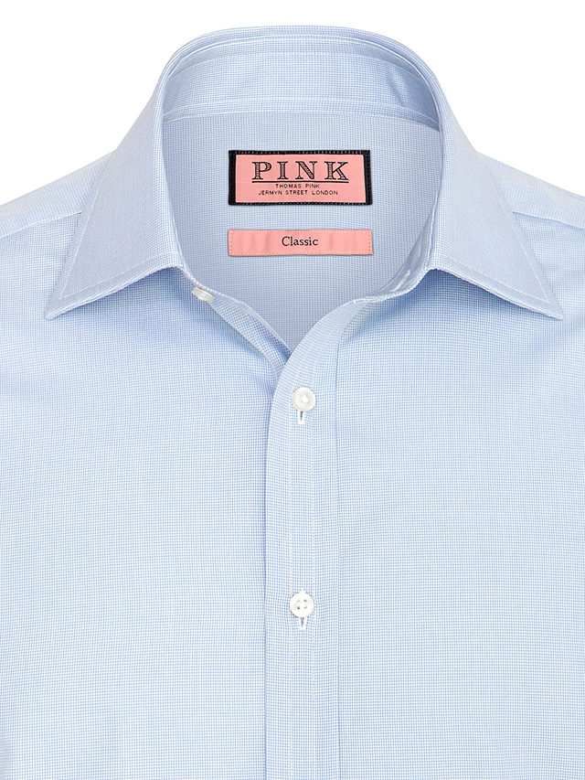 Thomas Pink Houndstooth Long Sleeve Shirt, Blue, 18