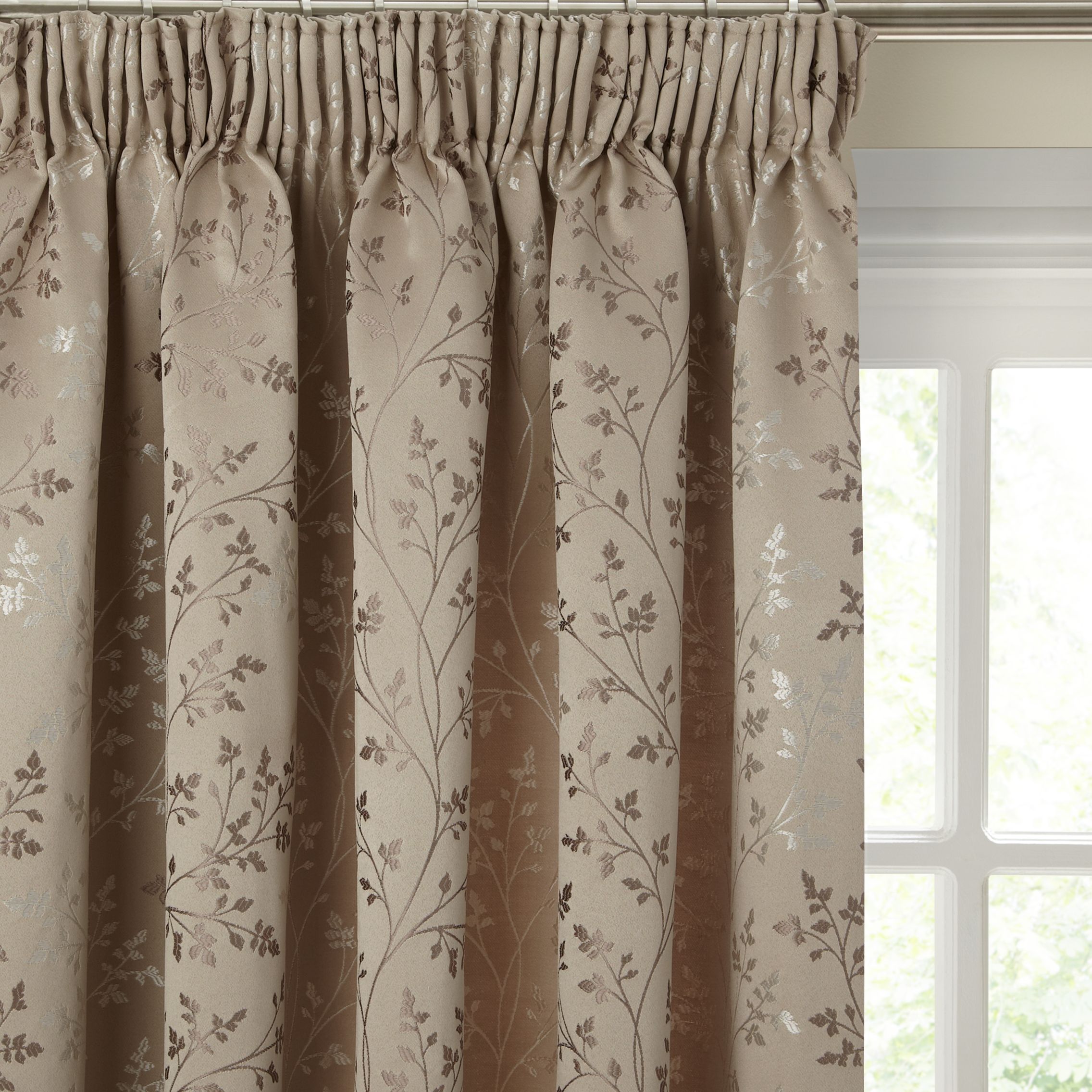 Buy John Lewis Botanical Field Lined Pencil Pleat Curtains ...