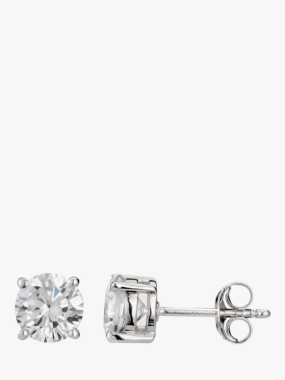 Jools by Jenny Brown Round Cubic Zirconia Stud Earrings, Silver