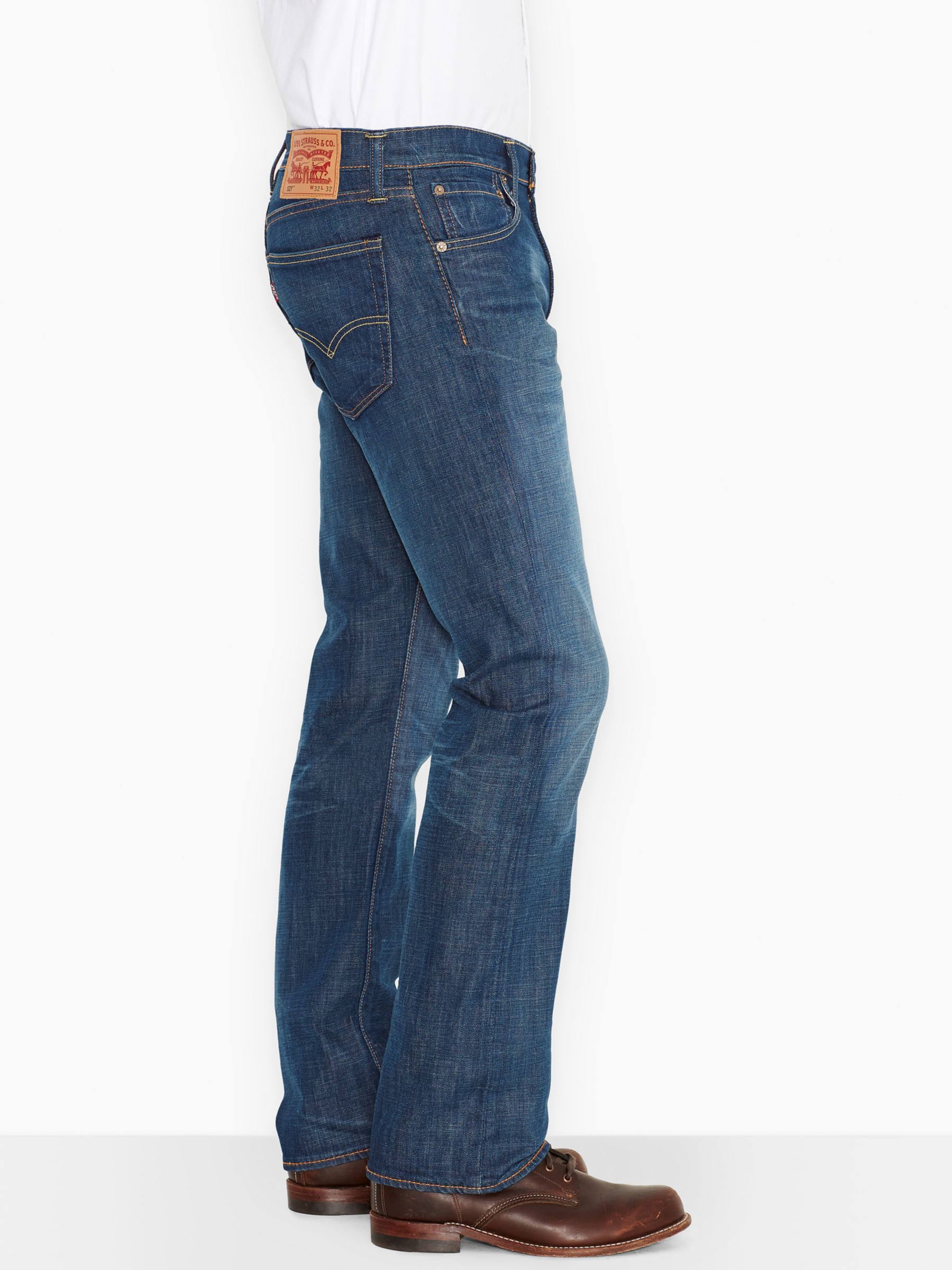 levis 527 mostly mid blue