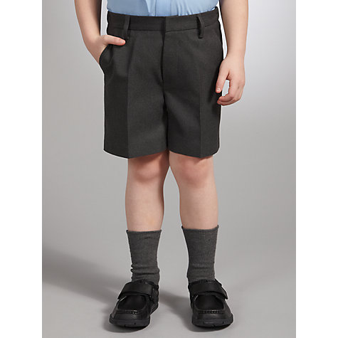 Buy John Lewis Boys' Adjustable Waist School Shorts, Grey | John Lewis