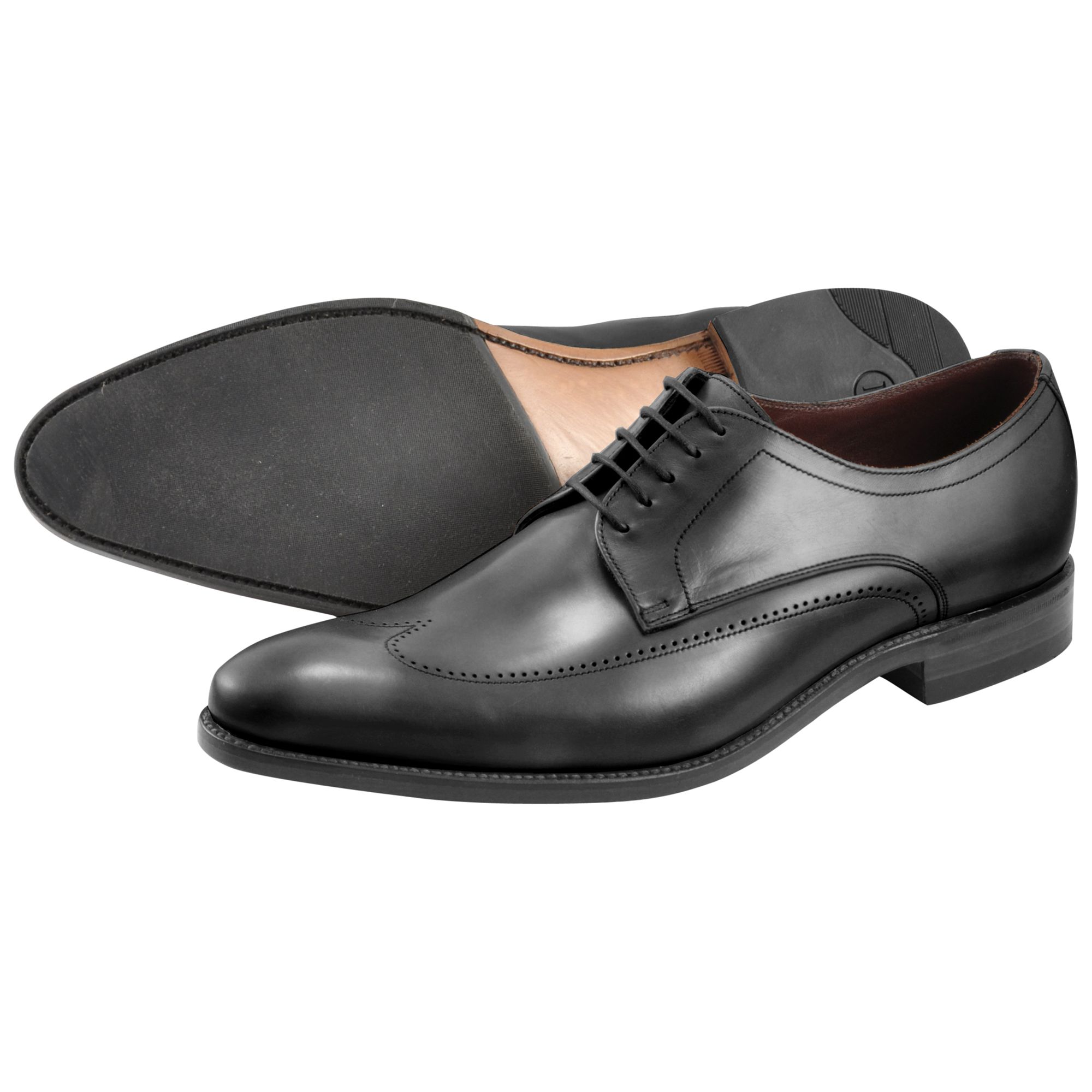 Loake Victor Leather Derby Shoes, Black at John Lewis & Partners