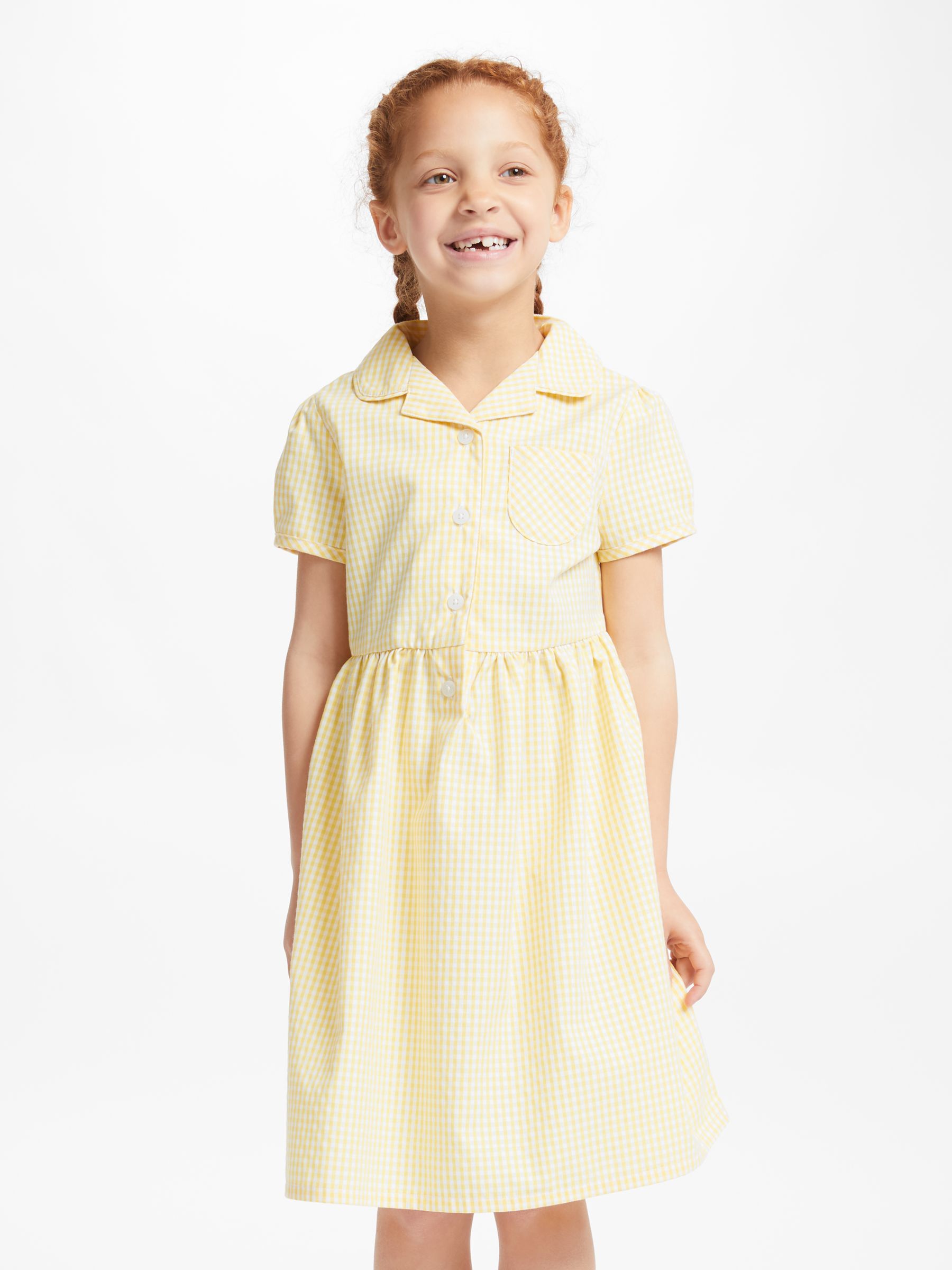 John Lewis & Partners School Belted Gingham Checked Summer Dress