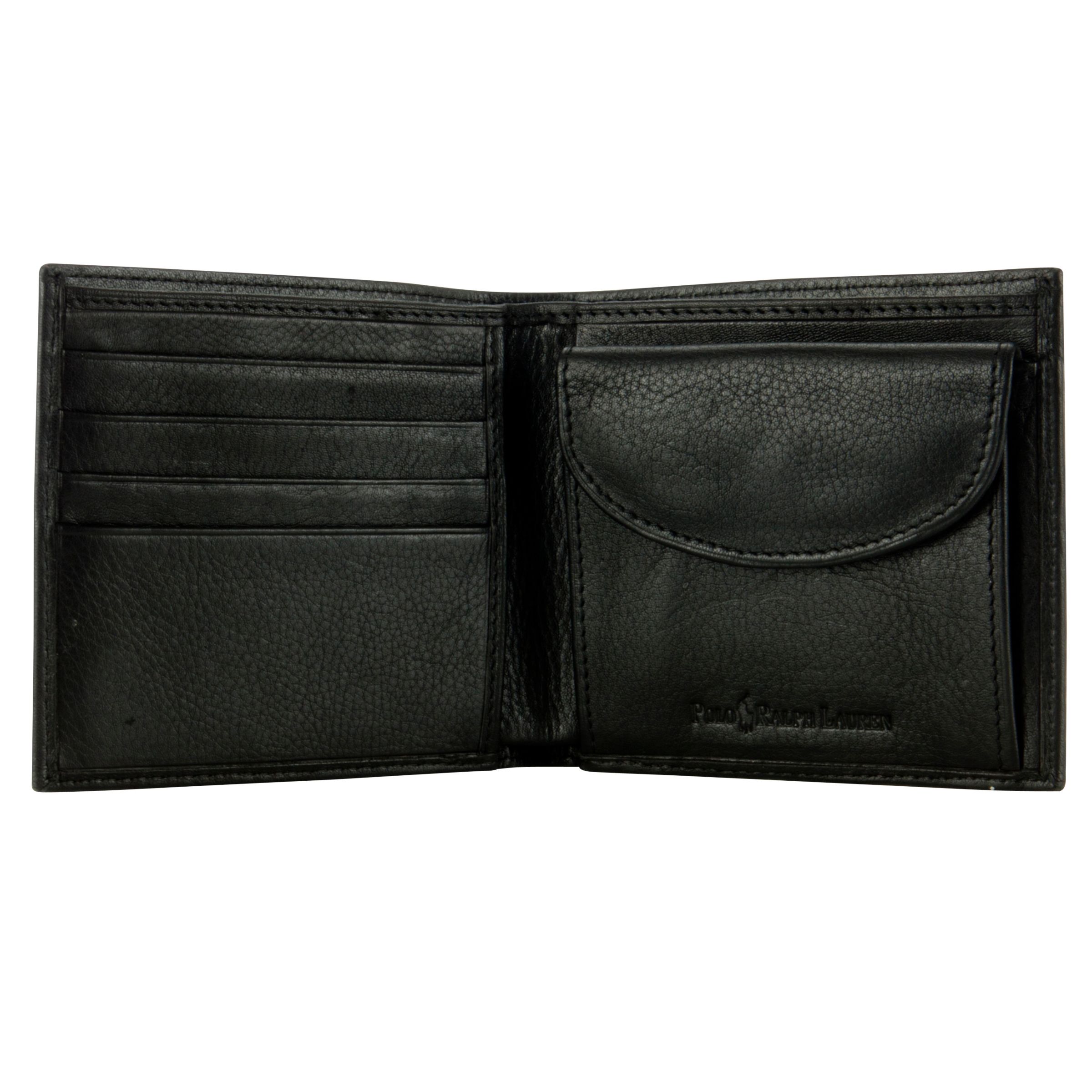 Polo Ralph Lauren Pebble Leather Wallet, Black at John Lewis & Partners