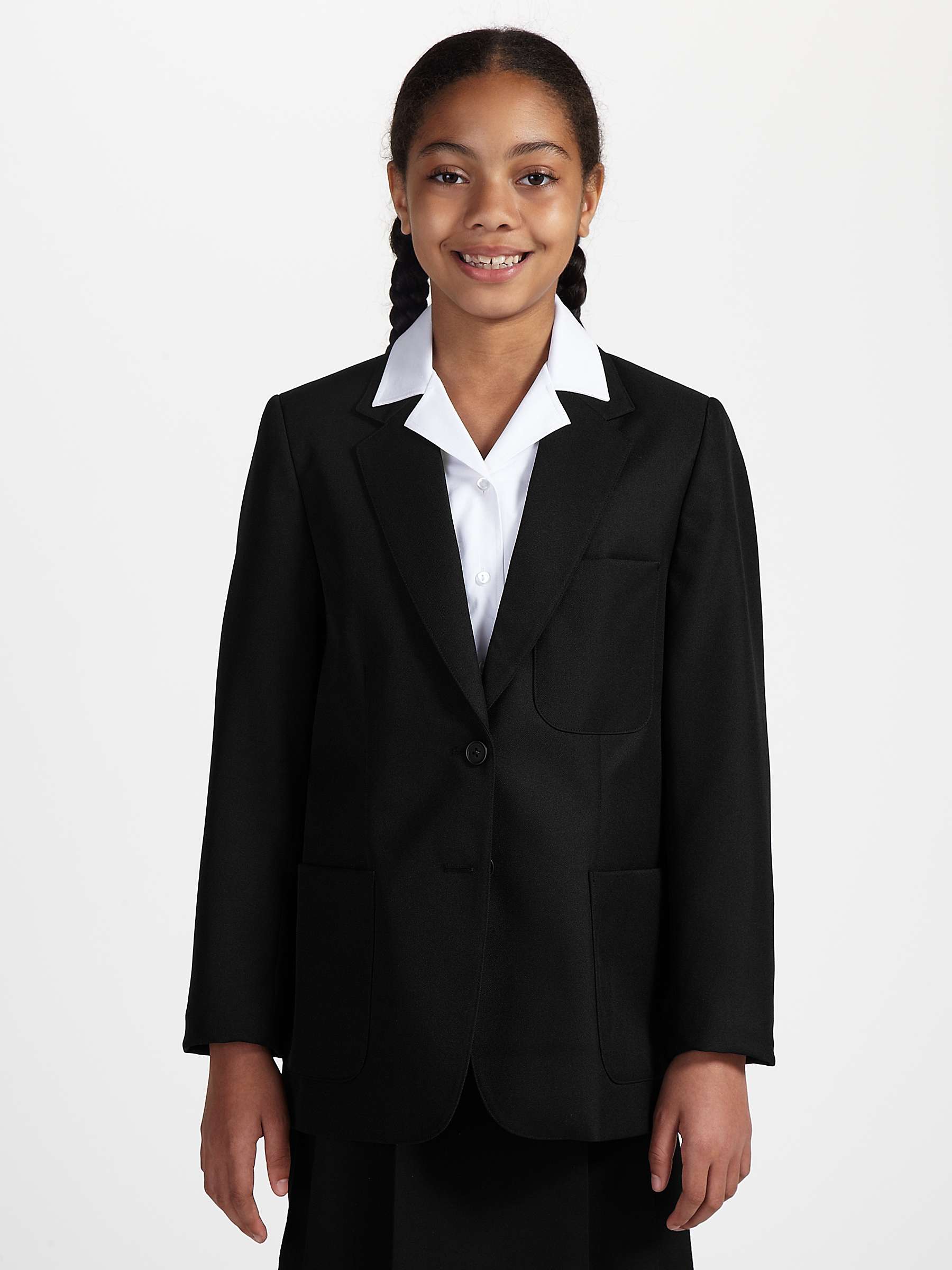 John Lewis Girls' School Blazer, Black at John Lewis & Partners