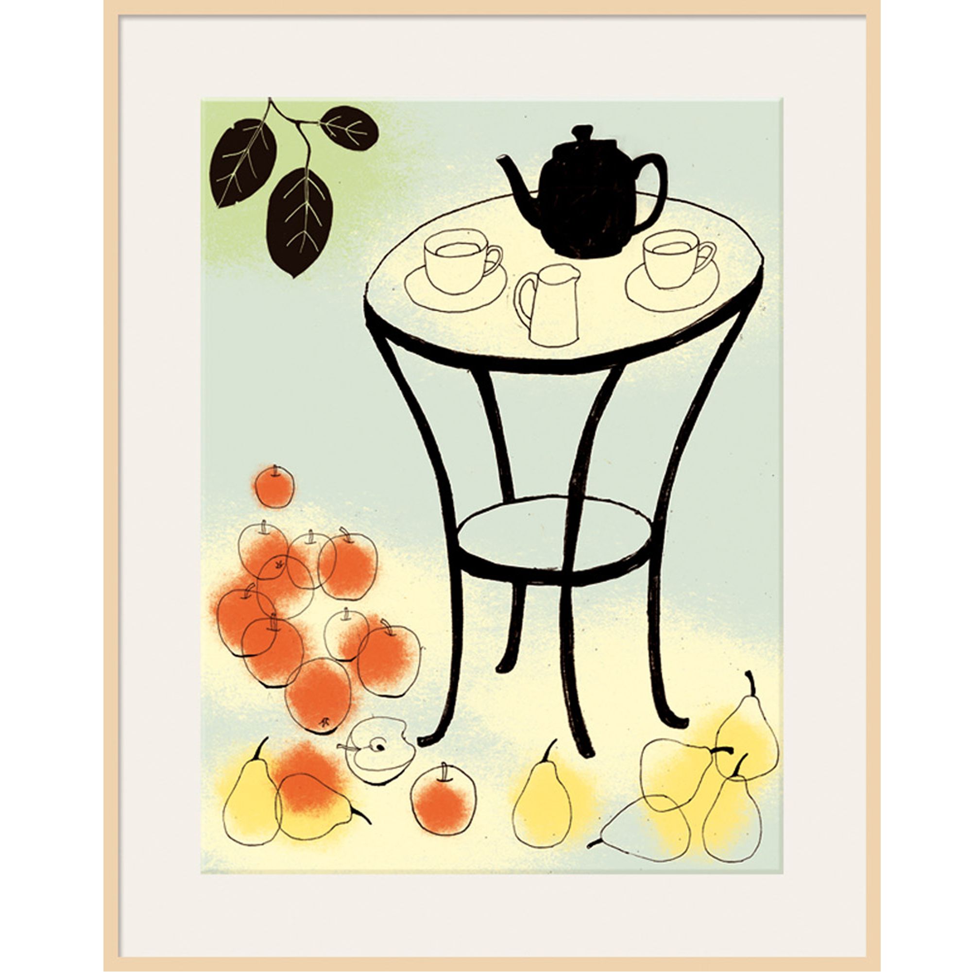 Rosie Scott - Apples, Pears & Plums, Natural Ash Framed Print
