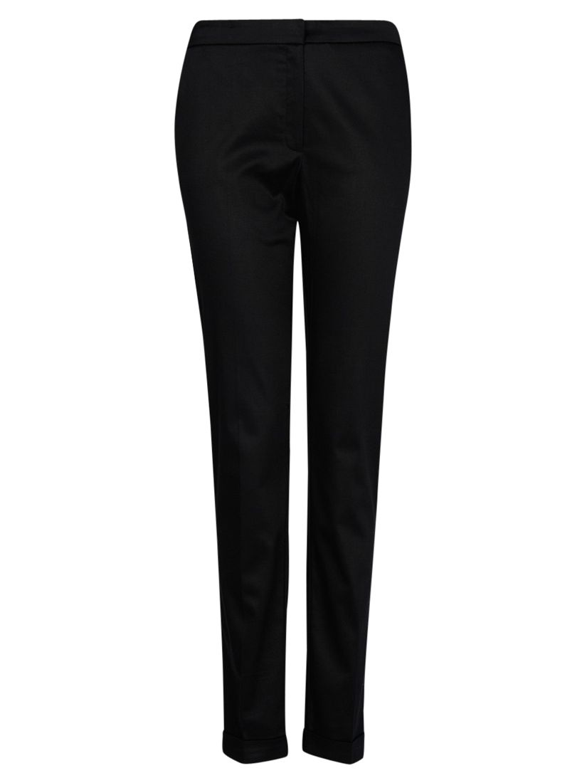 black tailored cropped trousers