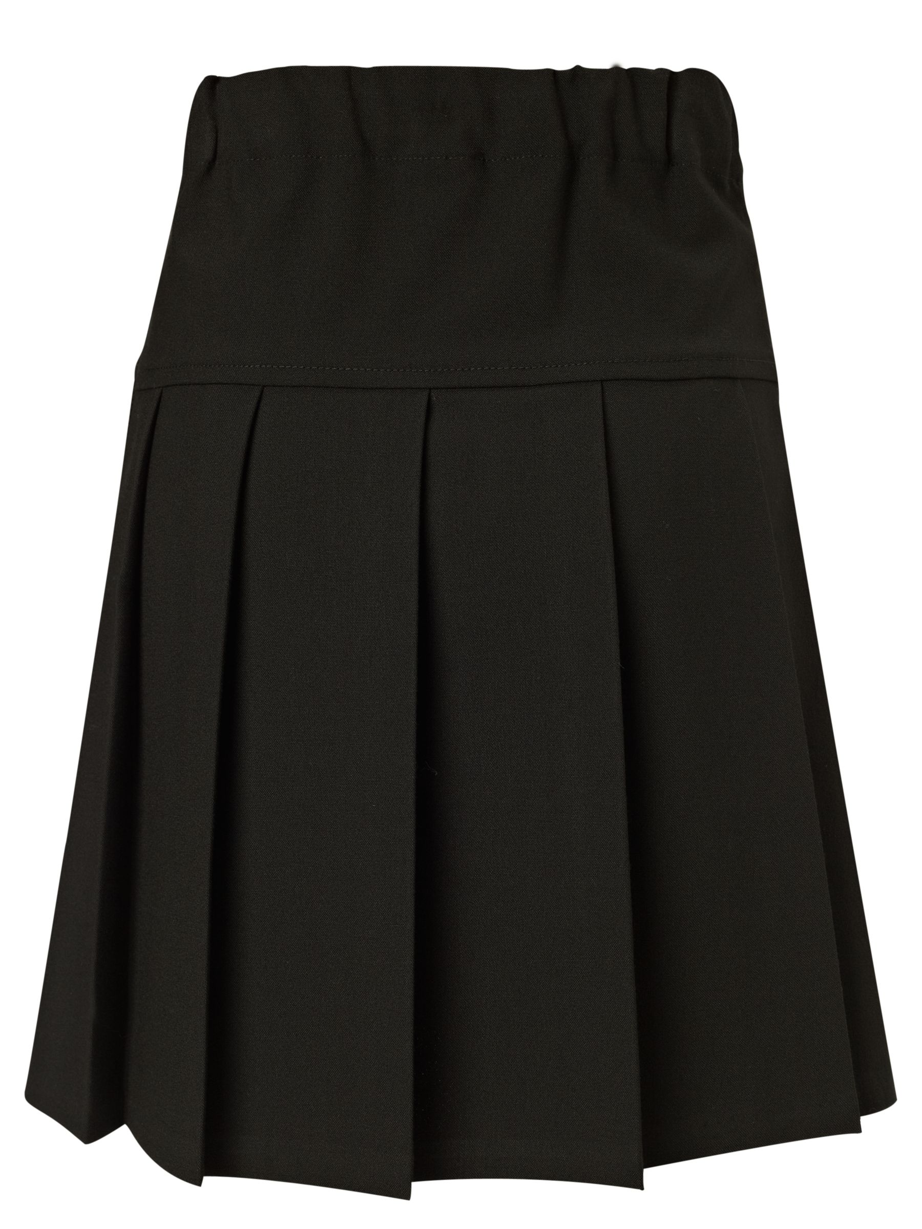 Buy John Lewis Girls' Adjustable Waist Panel Pleat School Skirt, Black ...