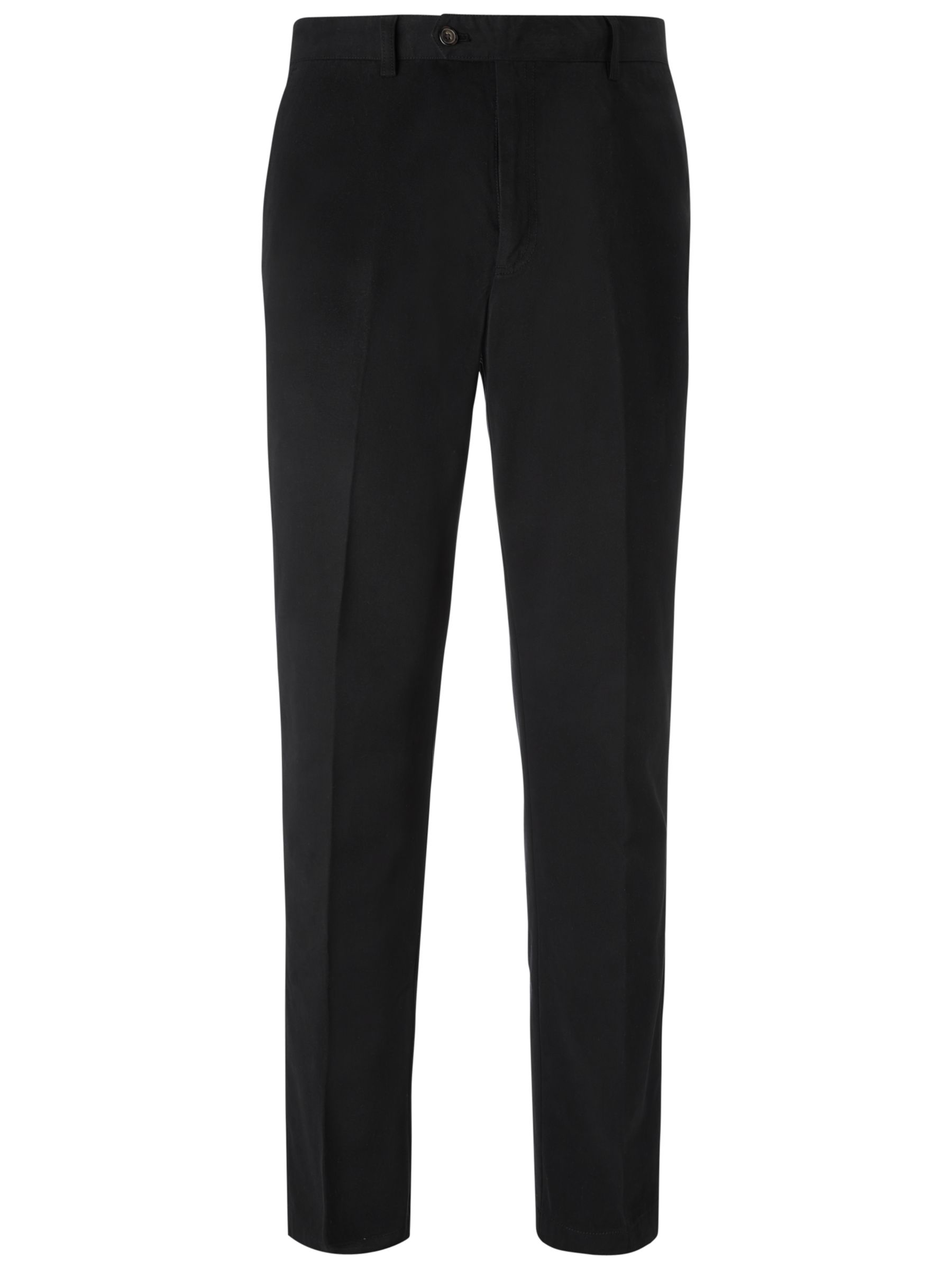 John Lewis & Partners Wrinkle Free Flat Front Trousers, Black, 38S