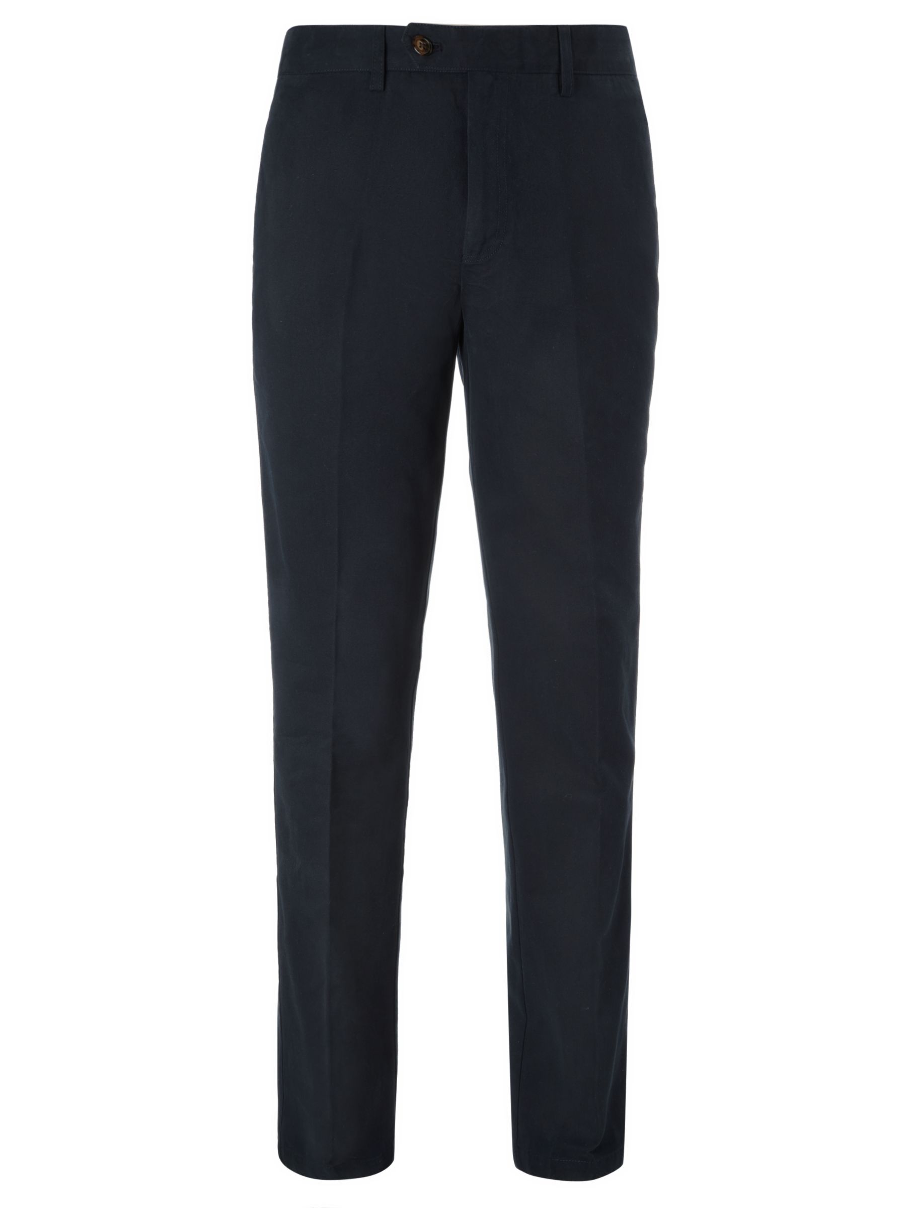 John Lewis & Partners Wrinkle Free Flat Front Trousers, Navy, 38L