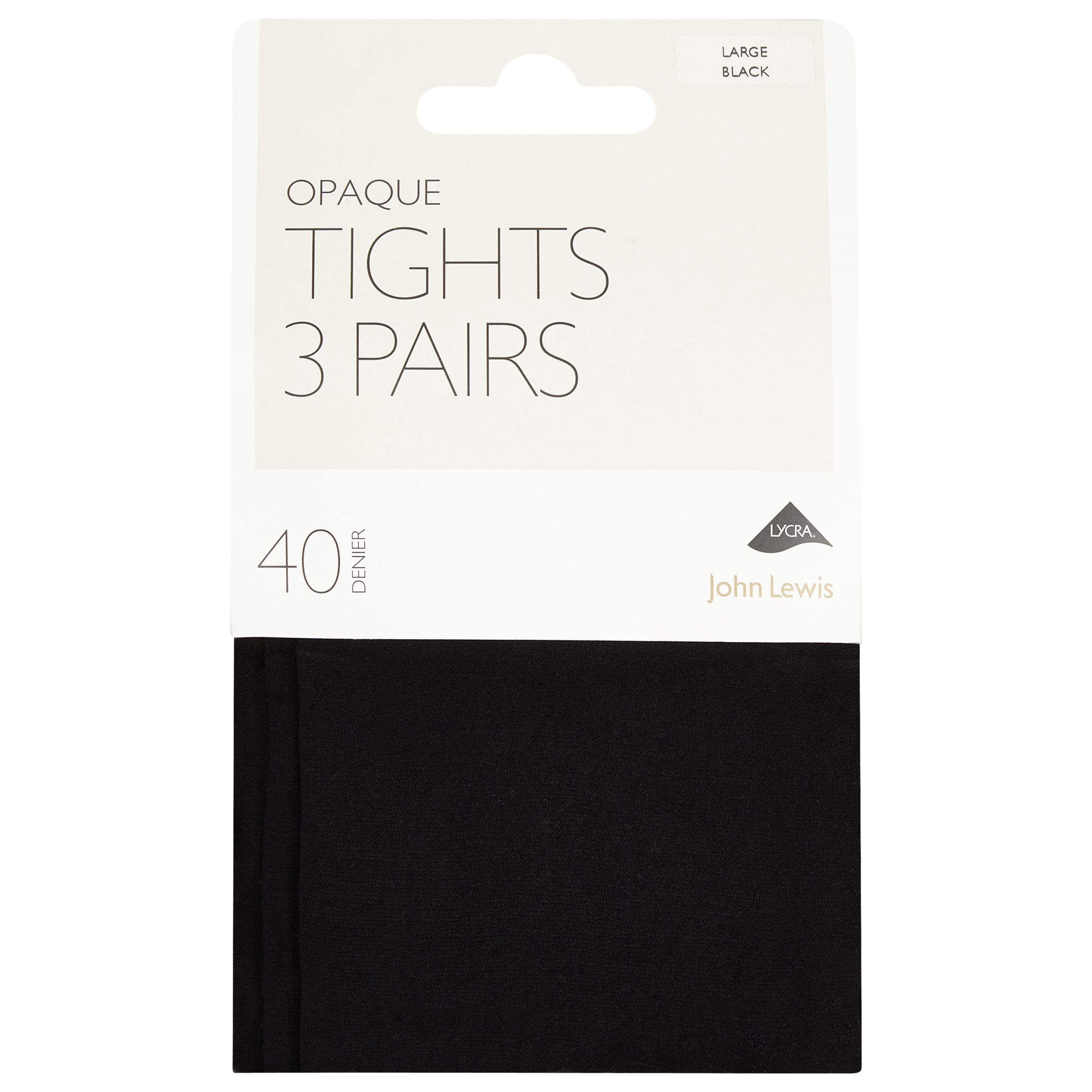 John Lewis & Partners 40 Denier Opaque Tights, Pack of 3