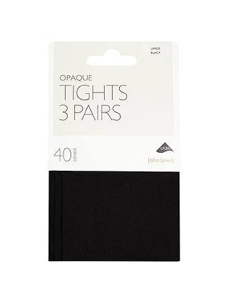 John Lewis & Partners 40 Denier Opaque Tights, Pack of 3