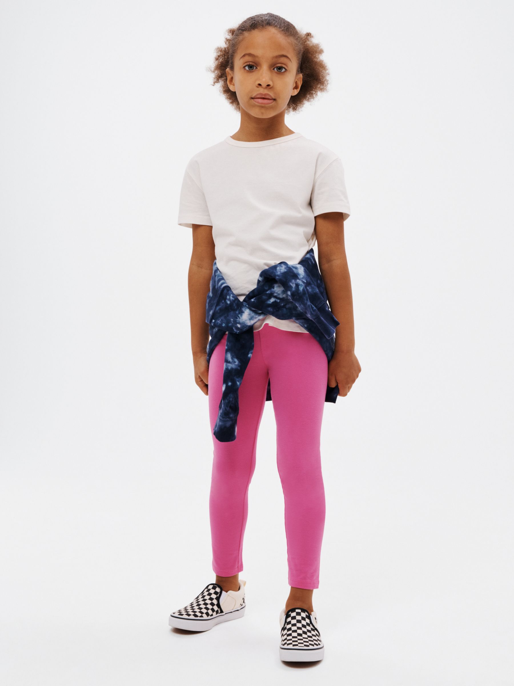 John Lewis Kids' Basic Leggings, Pink at John Lewis & Partners