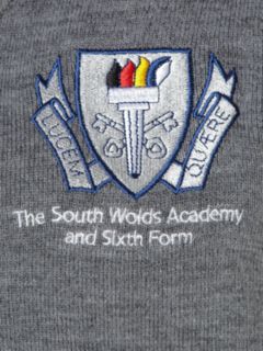 The South Wolds Academy & Sixth Form Unisex Jumper, Grey, Chest 30"