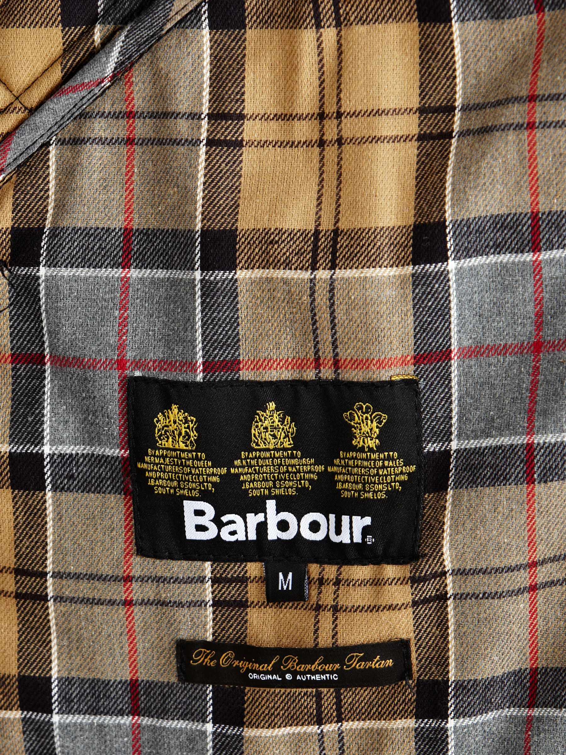 barbour waxed quilted funnel neck jacket