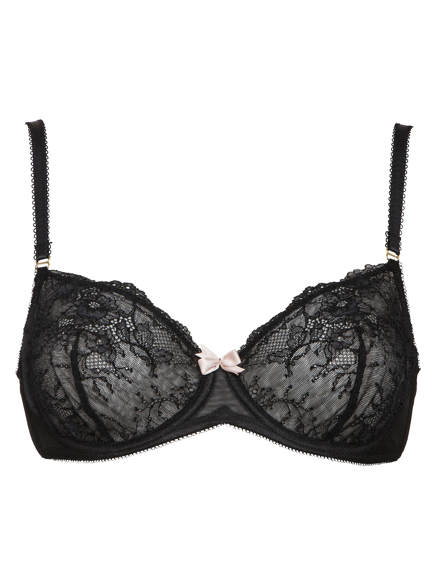 COLLECTION by John Lewis Genevieve Lace Non-Padded Balcony Bra, Black ...