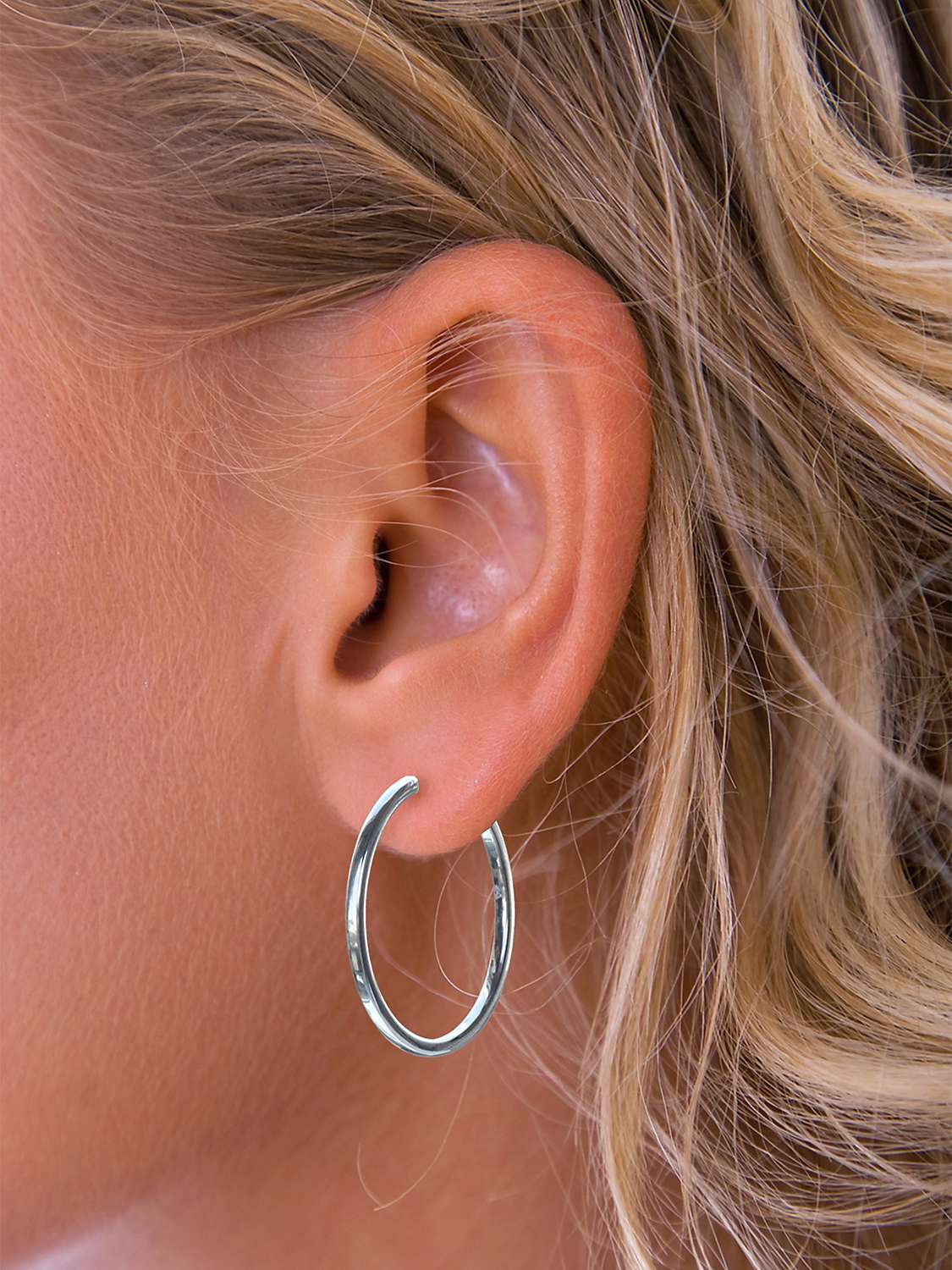 Buy Nina B Sterling Silver Medium Square Hoop Earrings, Silver Online at johnlewis.com